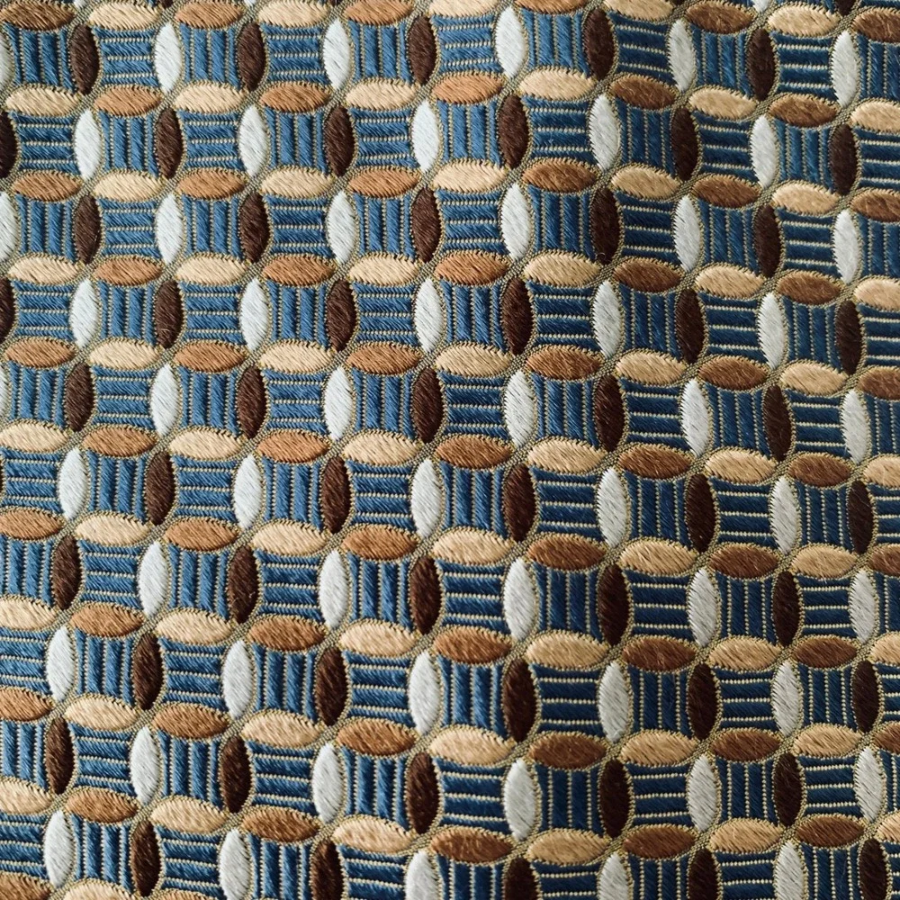Bachrach Men's Necktie Blue Brown Geometric Silk‎ Blend Business Career